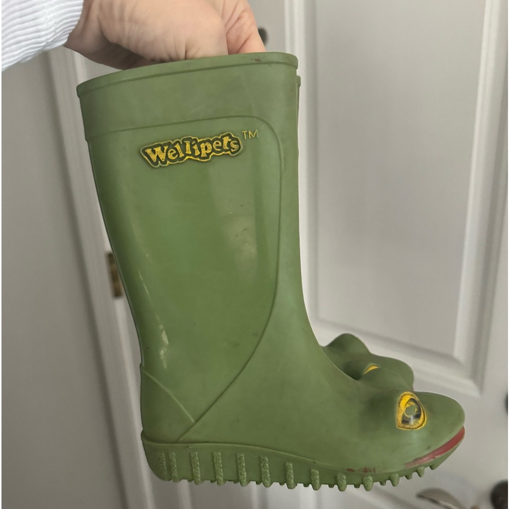 Vintage 1983 Wellipets Frog Rubber Rain Boots Size 7 23